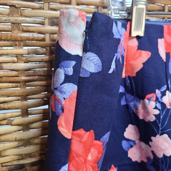 NWT Talbots Skirt Sz 14 Blue W/ Pink Floral Lined Above Knee - Picture 5 of 6